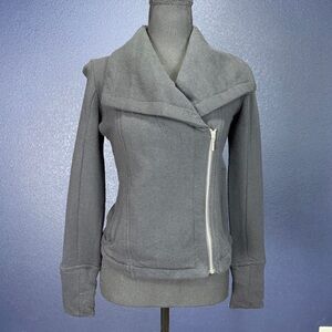 NWT Gap Asymmetrical Zip Sweatshirt Moto Jacket, Black, Size XS